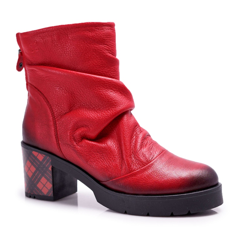 Stivali Maciejka in pelle da donna Rosso 04216-08 / 00-3