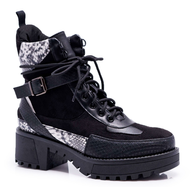 SEA Stivali Alti Donna Snake Nero Nemtere