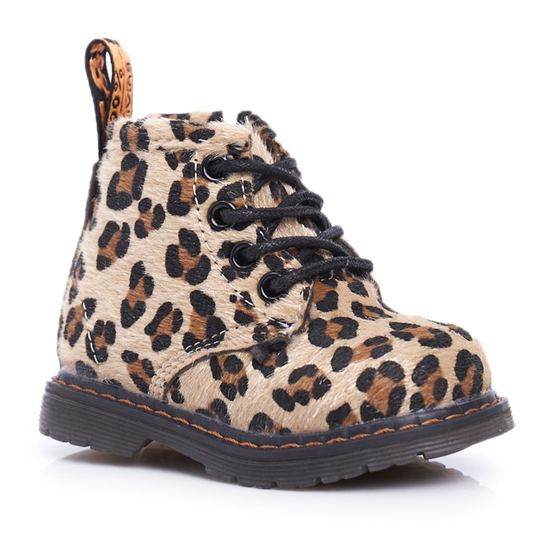 FRROCK Stivali da bambino con cerniera modello leopardo Lilo marrone multicolore