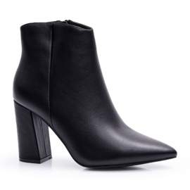 SEA Stivali Da Donna Con Tacco In Spitz Nero Felino