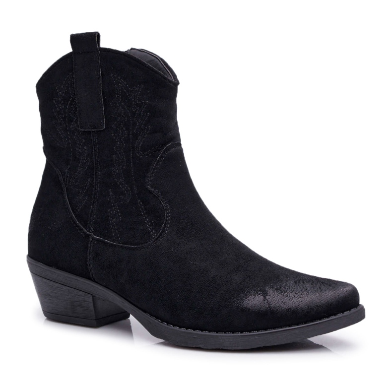 BUGO Stivali da cowboy da donna in pelle scamosciata neri Ferders nero