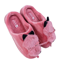 BUGO Pantofole Da Donna Con Pelliccia Gattino Red Kitty rosso