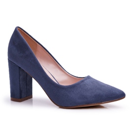 SEA Décolleté Con Tacco Donna Camoscio Blu Navy Florena