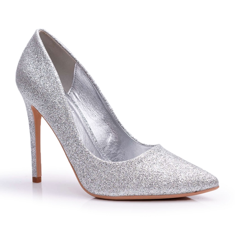 SEA Tacchi alti da donna, broccato argento Vivien grigio