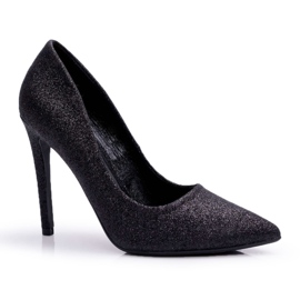PS1 Tacchi alti da donna Glitter Black Vivien nero