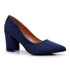 FRJ Décolleté con tacco da donna in camoscio blu navy Femmini