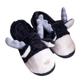 FRID Pantofole Donna Con Pelliccia Renna Nera Deff nero