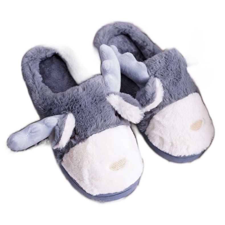 FRID Ciabatte Da Donna Con Pelliccia E Renna Grigie Deff grigio