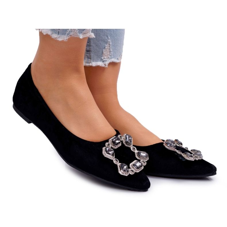 SEA Ballerine da donna con pietre Black Divine nero
