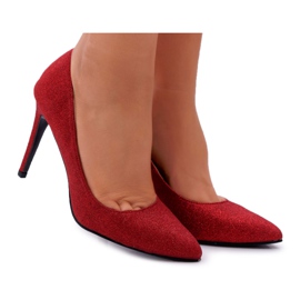 Tacchi a spillo da donna Lu Boo Glitter Rosso D-57 Valerii nero