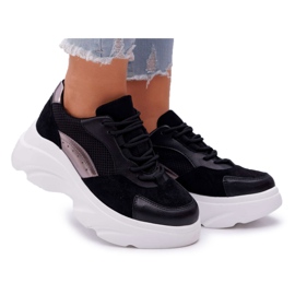 SEA Scarpe Sportive da Donna Suola Spessa Nero Cardamon