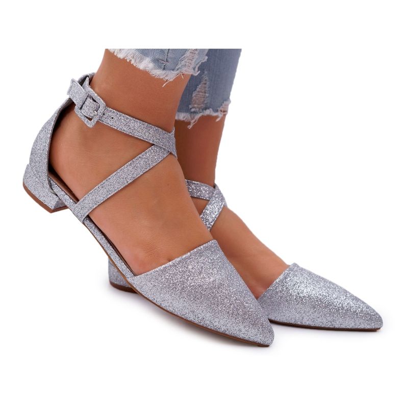 PS1 Ballerine Glitter da donna in argento Spitz Vontare grigio