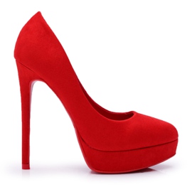 SEA Tacchi Alti Donna Scamosciato Platform Rosso Gervalo