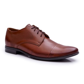 Scarpe brogue da uomo Elegant Leather Bednarek Brown Dawidos marrone