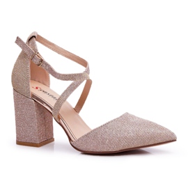 SEA Décolleté Da Donna Con Tacco Glitter Champagne Perset multicolore rosa