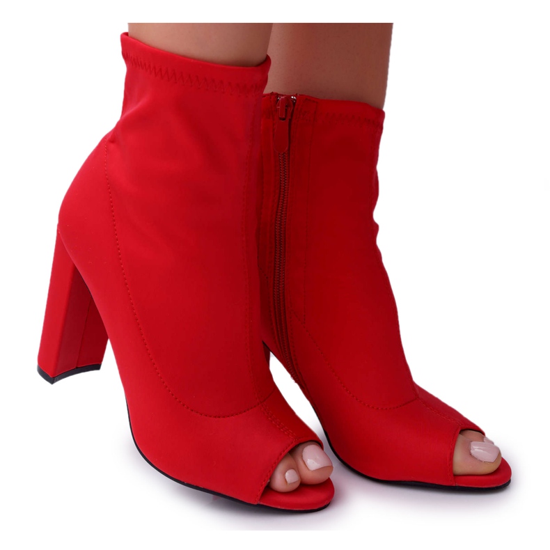 PS1 Stivaletti Donna Lycra Open Toe Rosso First