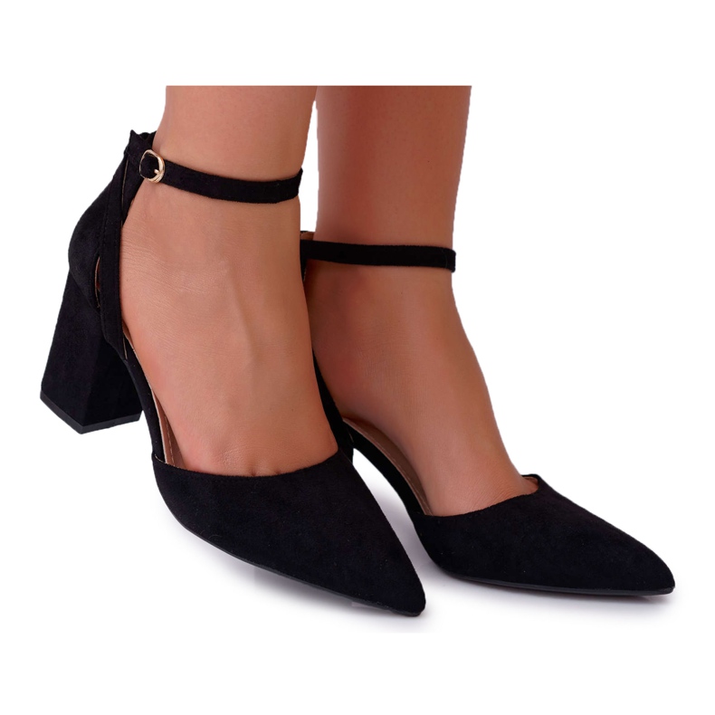 SEA Décolleté con tacco da donna in Spitz Black Samantha nero