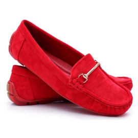 SEA Mocassini Donna Scamosciato Rosso Sonnero