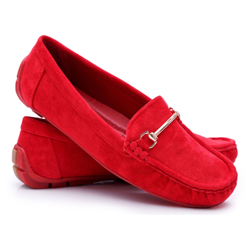 SEA Mocassini Donna Scamosciato Rosso Sonnero