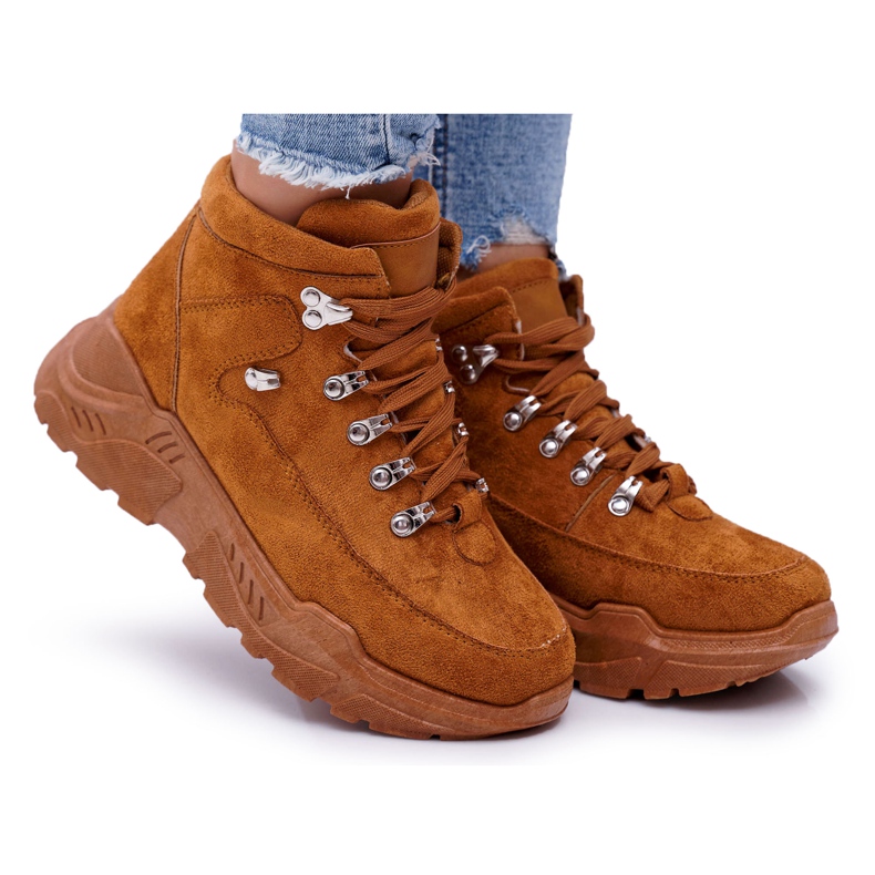BUGO Scarpe sportive alte da donna Camel Unreal marrone