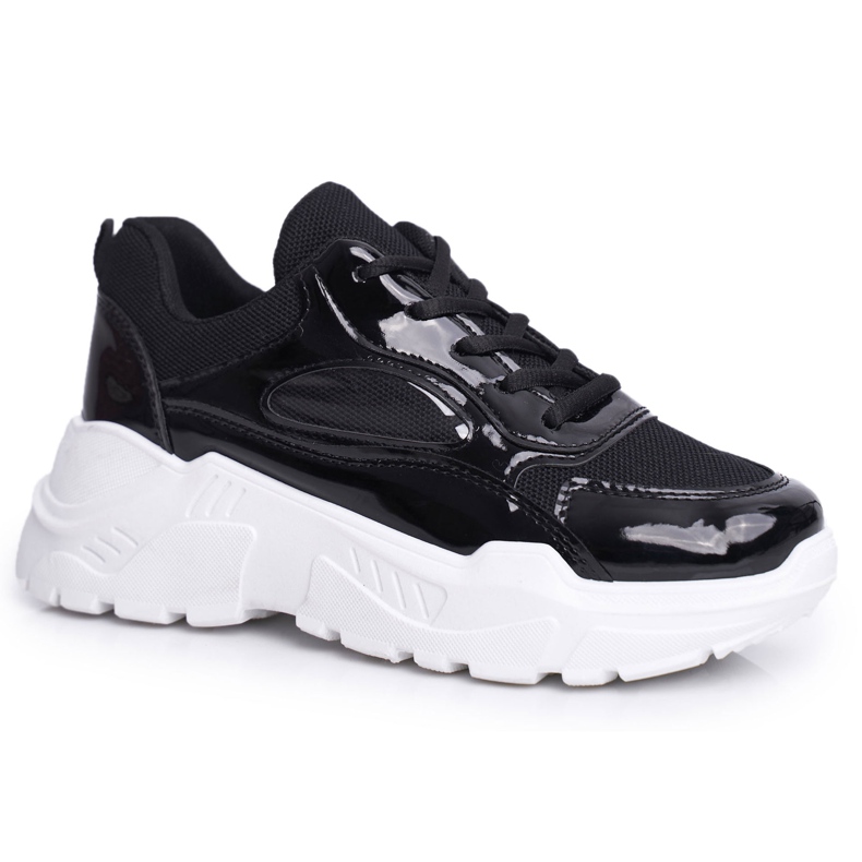 BUGO Scarpe Sportive da Donna Laccate Nere Wenson nero