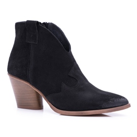 Nicole Stivali da donna in pelle nera con tacco Chavai nero