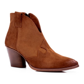 Nicole Stivali da donna in pelle marrone con tacco Chavai