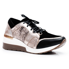 Nicole Sneakers Donna Pelle Naturale Dorata Coledo d'oro