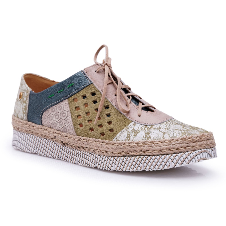Scarpe brogue da donna Maciejka in pelle verde 03339-09