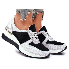 Scarpe Sportive Sneakers Donna in Pelle Nicole 2468 Besty bianco nero