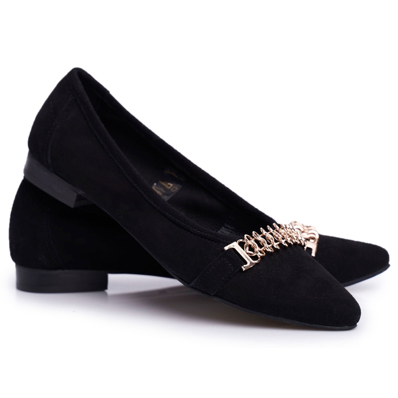Ballerine Donna Pelle Scamosciata Nera Nicole 2466 Beferr nero