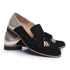 Scarpe brogue da donna Maciejka Mocassini in pelle Nere 04484-01 / 00-5 nero