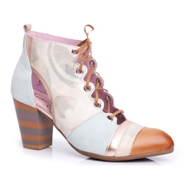 Stivali Donna Con Tacco Pelle Maciejka Primavera 03938-04 beige multicolore verde
