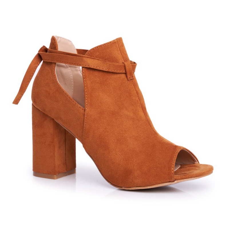 Vinceza Stivali da donna Sandali con tacco Punta aperta Camel Greys marrone giallo