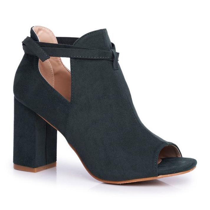 Vinceza Stivali da donna Sandali con tacco Open Toe Verdi Grigi verde