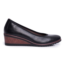 Vinceza Scarpe brogue da donna con zeppa Black Belli nero