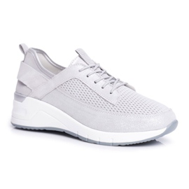 EVE Scarpe Sportive Donna Pelle Argento Love Me grigio