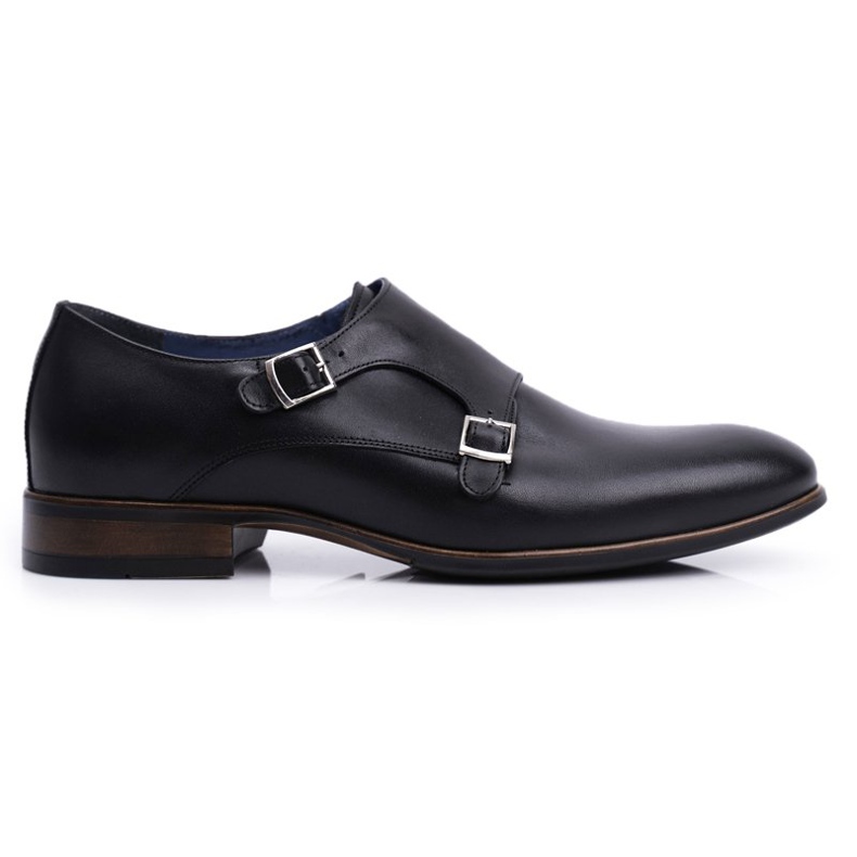 Scarpe brogue da uomo in pelle Monk Nikopol Black 1720 nero