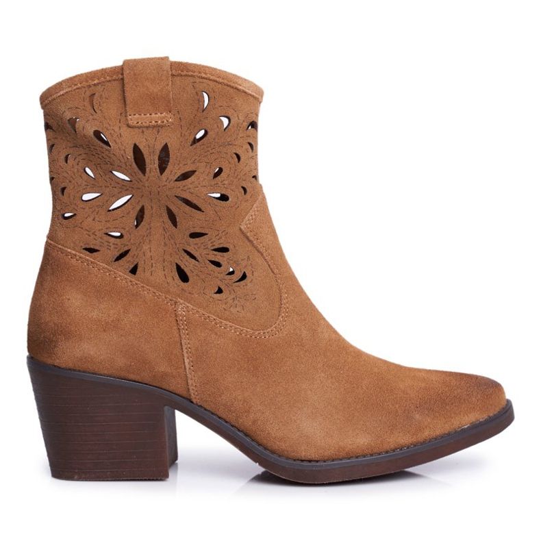 S.Barski Stivali da donna in pelle Camel Barski 12622 marrone