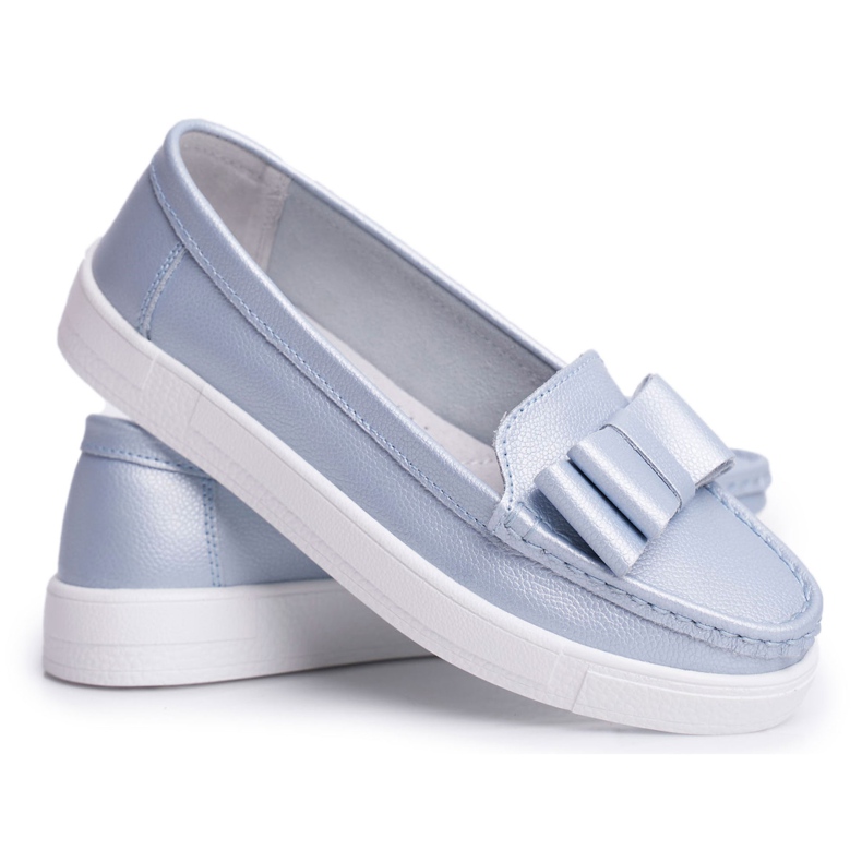 S.Barski Mocassini da Donna in Pelle Blu Lovren
