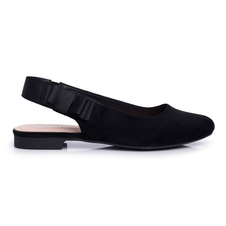 Ballerine da donna in camoscio Sergio Leone BL615 Black Lilon nero