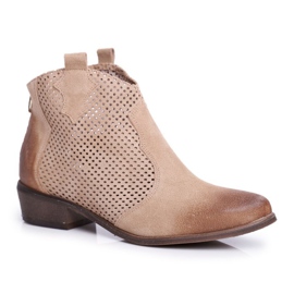 Stivali da donna in velour Exquisite Light Beige 1166