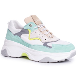 Scarpe Sportive in Pelle da Donna GOE Mint White FF2N3011 bianca verde