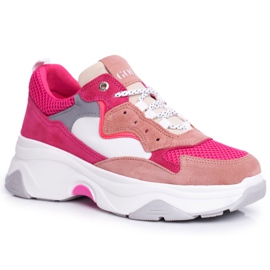 Scarpe Sportive in Pelle da Donna GOE Rosa FF2N3010 bianco