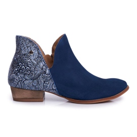 Stivali piatti da donna Maciejka Primavera Pelle Blu Navy 04091-47