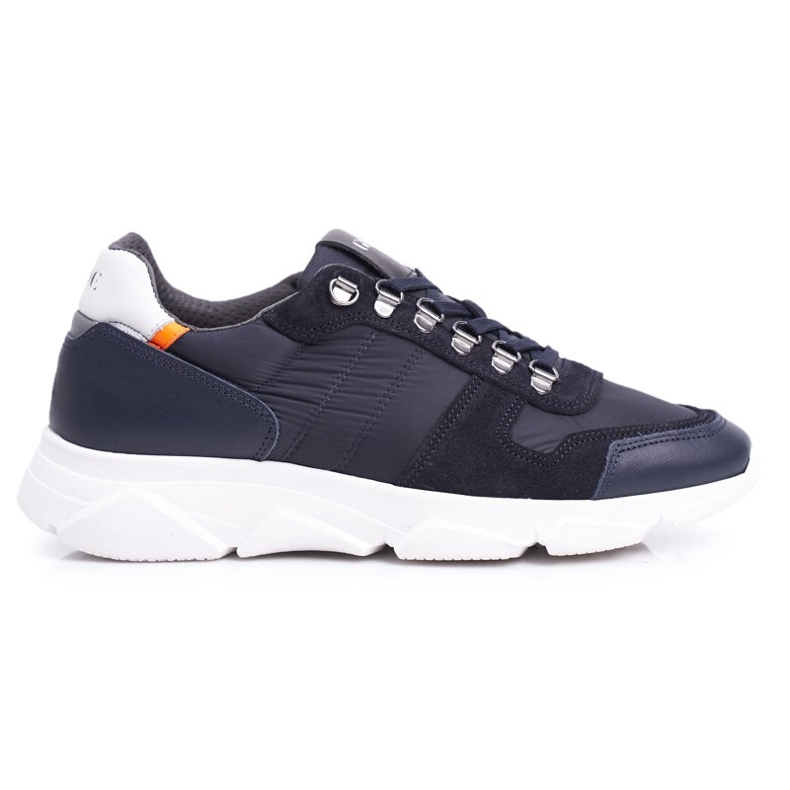 GOE Scarpe Sportive Uomo Pelle Blu Navy FF1N3020