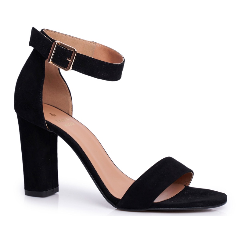 Sandali Donna Con Tacco Pelle Laura Messi Nero Iliady 1760