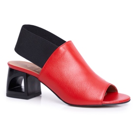 Sandali Donna Con Tacco Alto Laura Messi Pelle Rosso Grehno 1919