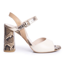Sandali On A Bar Laura Messi 2136 Pelle Beige Altres