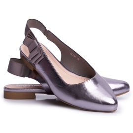 Ballerine da donna Sergio Leone Silver Metallic BL615 Lilon grigio